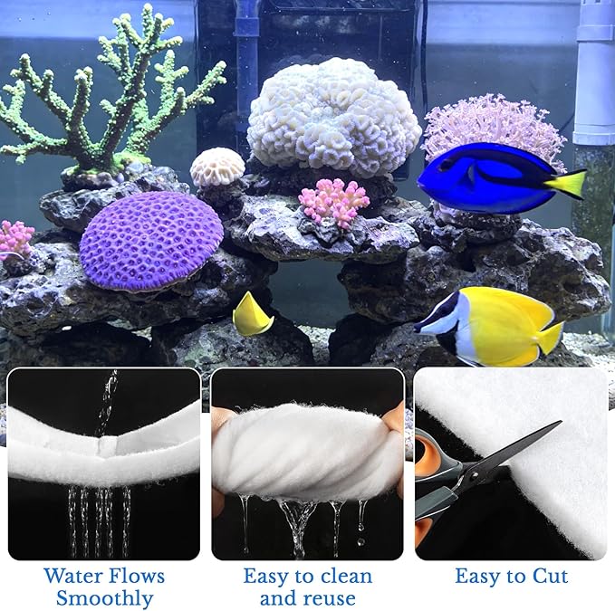 MAQIHAN Aquarium Filter Pad - Aquarium Filter Media,39.4 x 11.8in Media Roll for Fish Tank, Ponds,Garden, Saltwater,Fershwater,Plant, Trutle (1)