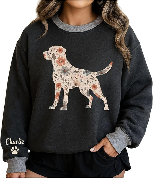 NAZENTI Personalized Dog Sweatshirt, Custom Photo Shirts, Dog Embroidered Shirt for Women, Men, Pet Lovers Gifts, Mom Gift
