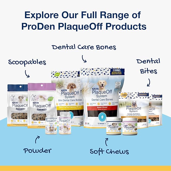 ProDen PlaqueOff Powder for Pets - Cat & Dog Breath Freshener - Plaque & Tartar Remover for Pet Oral Care - 420g