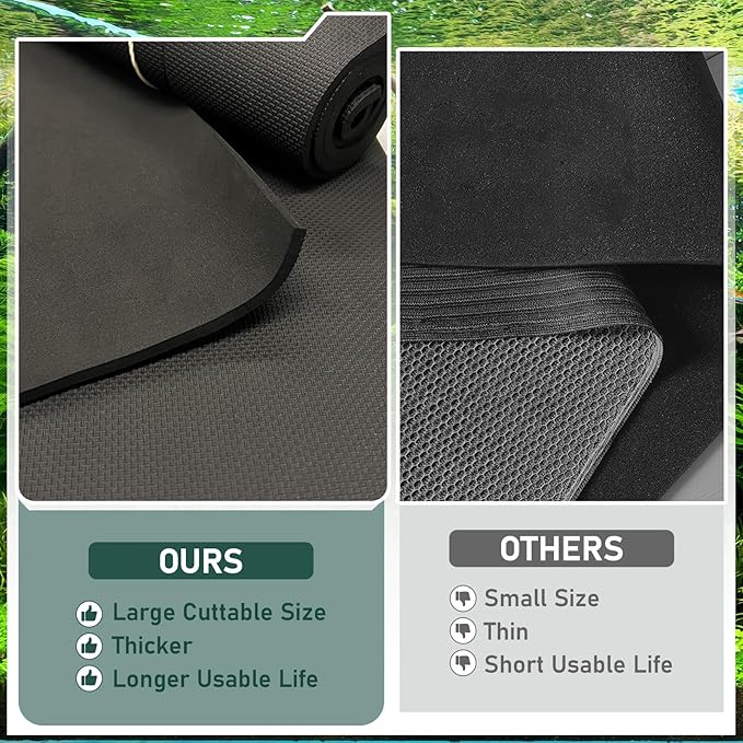 48x24 Inch Aquarium Leveling Mat - Neoprene Non-Slip Shockproof Fish Tank Pad, 0.2" Thick Waterproof Tank Base Cushion for Uneven Surfaces, Cut-to-Size Floor & Desktop Protector