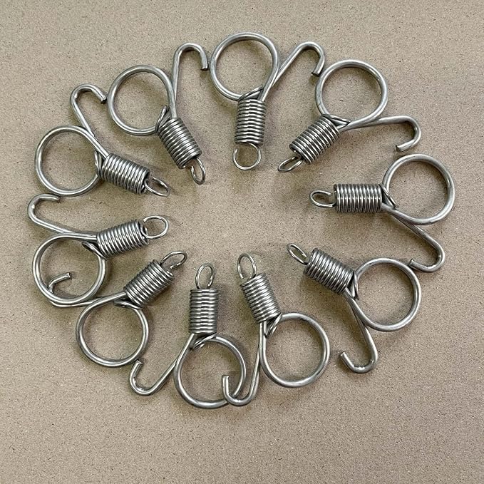 20Pcs Spring Door Latch for Cages Metal Finger Spring Hooks 2 Sizes Multi-Functional Wire Cage Spring Latch Security for Fixing Pet Cage Door Dog Cat Hamsters Bunny Bird Parrot Cages Hook