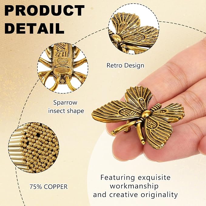 Moxweyeni 4 Pcs Mini Bird Bath Copper Ornaments Bird Bath Purification Disk Birdbath Cleaner Single 1 oz Weight Universal Fit for Outdoor Birdbaths, Bowl(Butterfly, Cricket, Bee, Dragonfly)