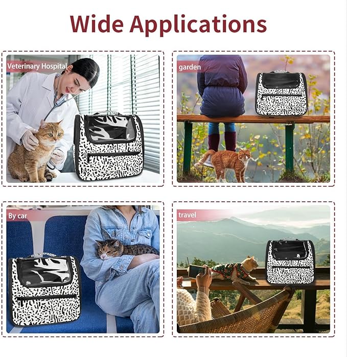 Leopard Skin (2) Dog Cat Carrier Soft-Sided Pet Bag for Small Medium Cats Puppies Airline Approved Cat Travel Carrier