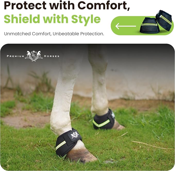 Bell Boots | Prevent Horses from Injury | Professional Bell Boots for Horses with Superb Protection, Durability, Comfort, Relaxable & Lightweight | Easily Remove mud & dust