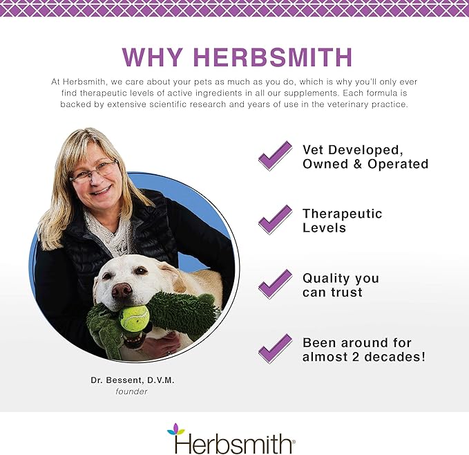 Herbsmith Calm Shen – Herbal Blend for Dogs & Cats – Natural Anxiety Remedy for Dogs & Cats – Feline and Canine Calming Supplement – 270 Tablets