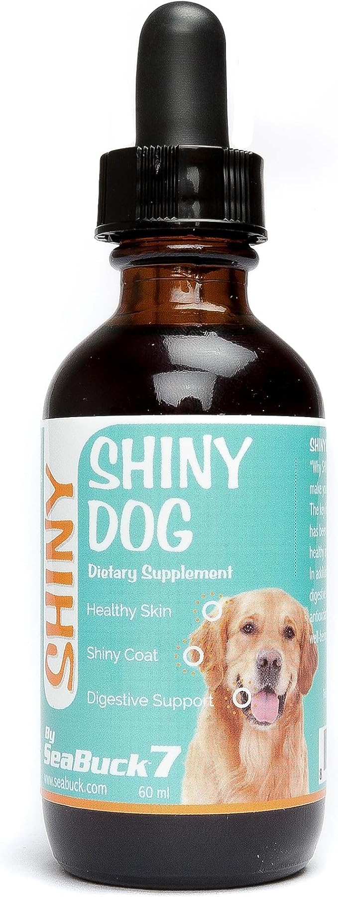 SeaBuck 7 Shiny Dog Sea Buckthorn Oil to Improve Dog Health (2-4 Month Supply, 60ml) – Supports Shiny Coat, Healthy Digestion, and Skin & Paw Pad Health for Dogs
