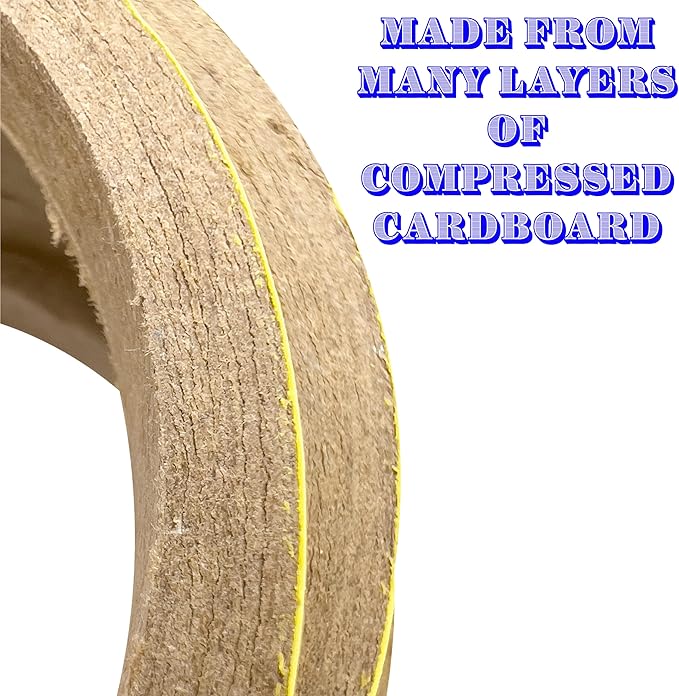 by M&M 8003 Pk6 3.5 Inch Skinny Yellow Bird Donuts - Shreddable Chewable Bird Safe Compressed Cardboard Foot Toys, Bright Bird Pleasing Colors Great for Aviaries and Cage