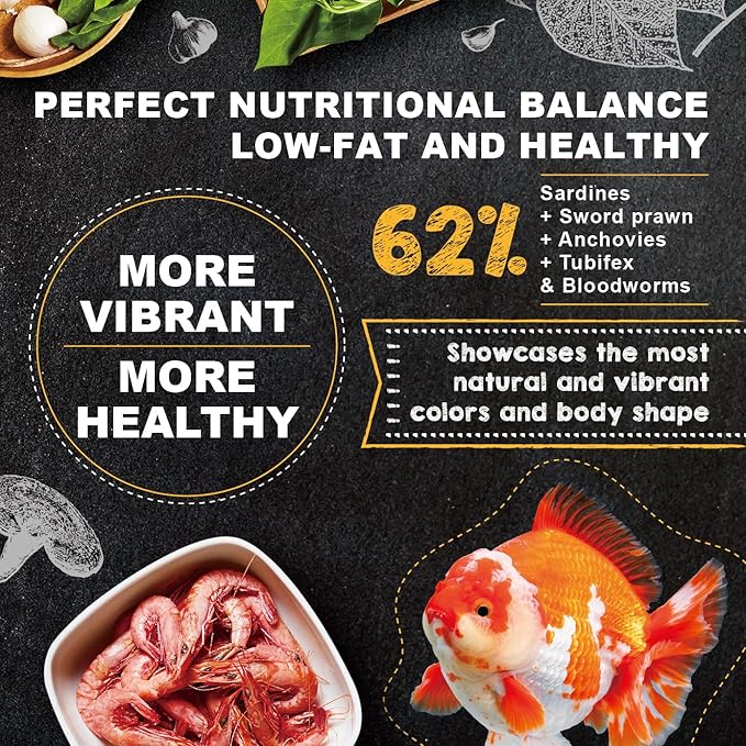 Ultra Fresh Apex Goldfish Color Boosting Crisps, Color Boosting Premium All Natural Ingredients Goldfish Fish Food, Slow Sinking, 1.76 oz