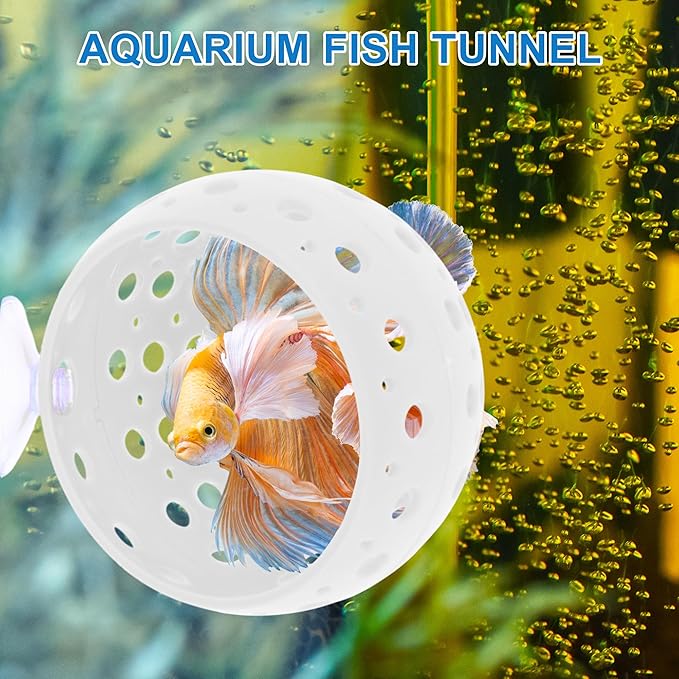 Betta Hideout Tunnel, Interactive Aquarium Decor, Aquarium Tunnel for Betta, Exciting Hiding Spot, White