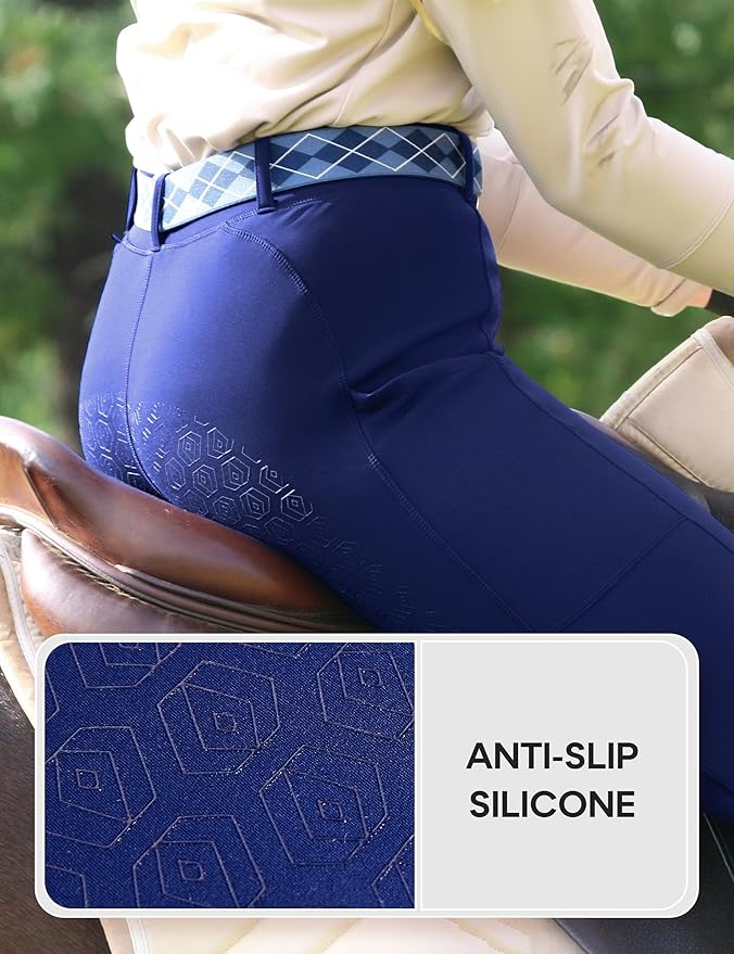 FitsT4 Sports Women's Fleece Lined Bootcut Horse Riding Pants Winter Full Seat Riding Tights with Pockets Equestrian Breeches