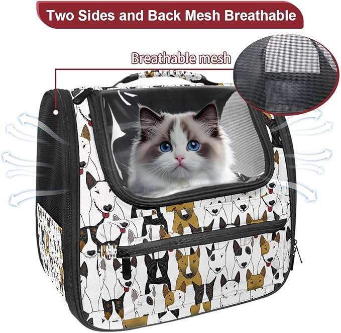 Colorful Bull Dogs Pet Carrier Soft Sided Carrier for Small Medium Cats Dogs