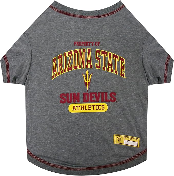 Pets First Collegiate ARIZONA STATE SUN DEVILS Dog T-Shirt, X-Small. - Licensed Shirt for Pets Team Colored with Team Logos.- Premium Stretchable Materials for the Comfrot of your Dog & Cat.