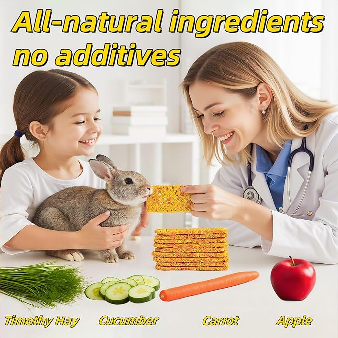 Rabbit Treat Bunny Food 10pcs Rabbits Chew Toy Bunny Crispy Snack for Clean Teeth Hamster Timothy Hay Chips Herbal Flowers Grinding Guinea Pig Dental Care Squirrel Gerbil Chinchilla Chipmunk