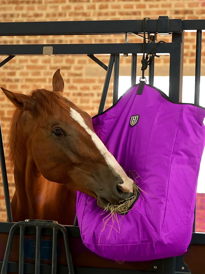 Harrison Howard Premium Durable Horse Hay Bag Slow Feed Hay Bag Waterproof Large Capacity Horse Tote 3pcs-Purple