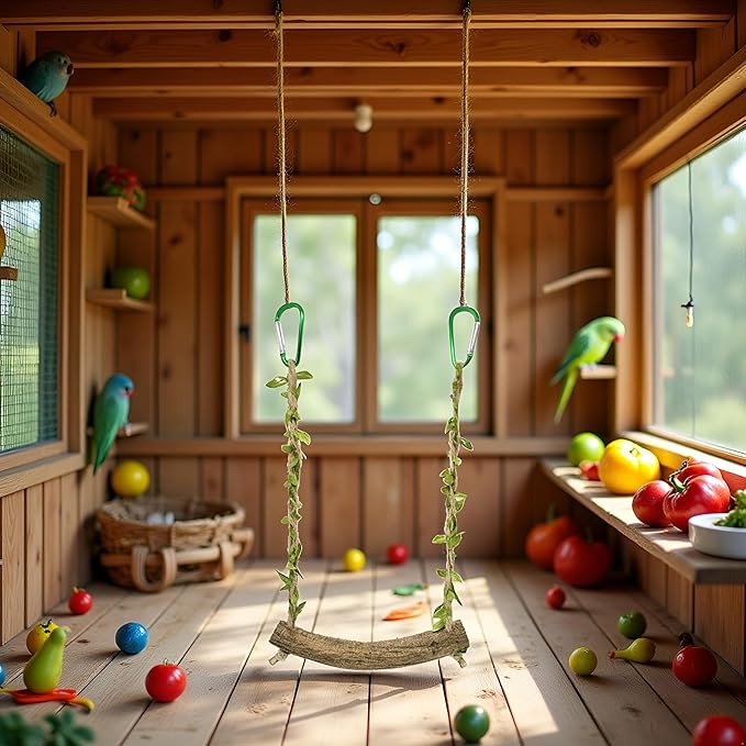 Chicken Swing Chicken Toy Perch Chicken Stand Bird Chew Toy for Birds Parrots Training Stand Holder Bird Toy Chickens and Parrots Bird Swings Birdcage Accessories