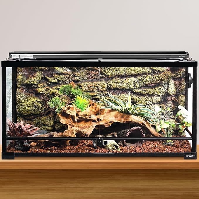 REPTI ZOO UVB Reptile Light, New Version T5 HO UVB Lighting Combo Kit, Reptile Terrarium Hood with 10.0 UVB Tube Bulb, Reptile Light Fixture 39W-34Inch