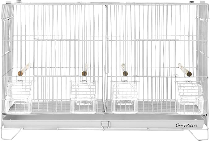Sam's Pets Willow 24" Bird Cage, White - Premium Iron, Spacious, Easy-to-Clean, 4-6 Birds, Ideal for Cockatiels, Parrots, Budgies
