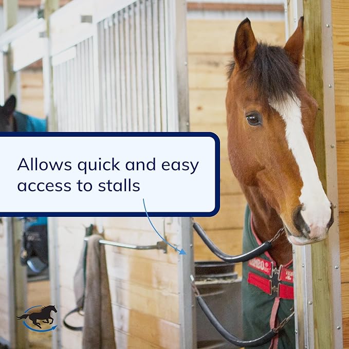 SmartEquine Stall Chain | Stall Area Fence Gate Hardware | Standard Size | Features 2 Double-Ended Snaps | 1" Wide Rubber | 45.5" Long | Hunter
