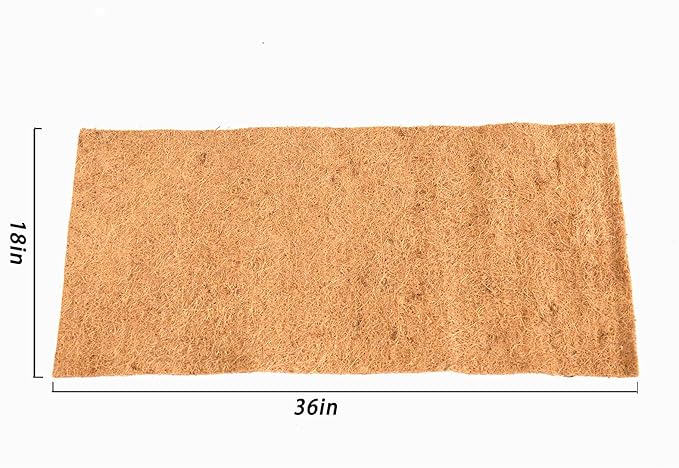 Reptile Carpet Natural Coconut Fiber, 36" x 18" Tortoise Carpet Mat for Pet Terrarium Liner, Reptile Bedding Supplies for Lizard, Snake, Chameleon, Turtle, Bearded Dragon
