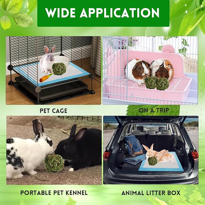 kathson Natural Rabbit Grass Ball,Timothy Grasses Chew Toys,Natural Weaving Molar Tooth Toy,Bunny Activity Play Balls for Chinchillas Hamster Guinea Pig and Small Animal (6 PCS)