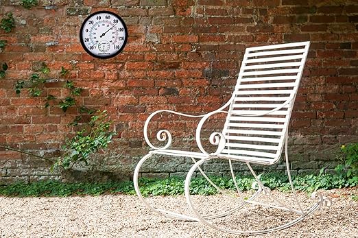 Indoor Outdoor Thermometer Large Wall Thermometer-Hygrometer Waterproof Does not Require Battery (Black)