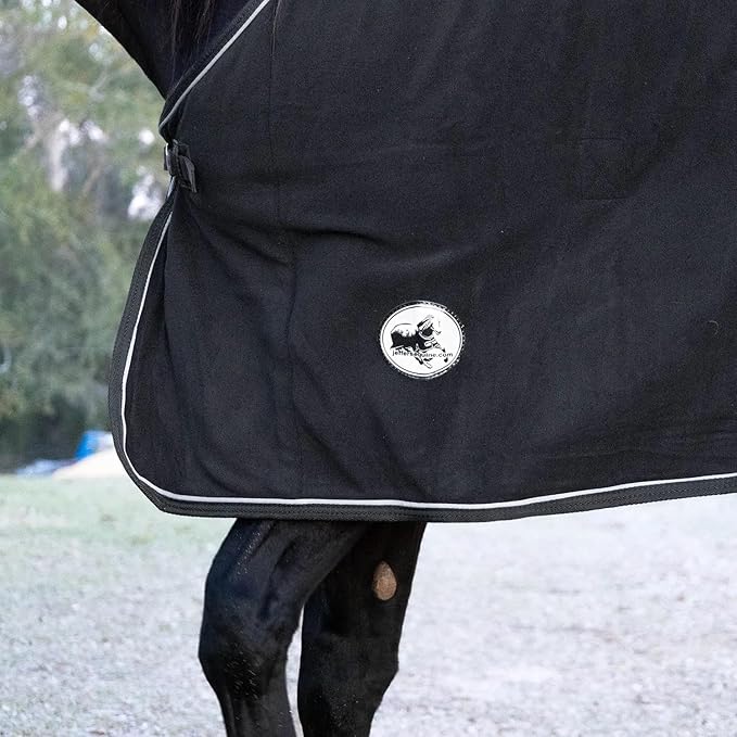 Jeffers Equine Elite Fleece Horse Cooler Blanket, 66 Inch – Soft, Adjustable Fit, Lightweight, Easy Care, Moisture Wicking Cooling Sheet with Surcingle for Post Exercise, Travel for Horses – Black