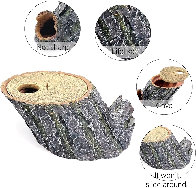 Snake Hide and Basking Tree Roots Cave for Terrariums, Available for Climbing and Hiding Spots for Reptiles, Amphibians, and Small Animals, Corn Snake, Small Gecko