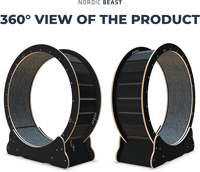 48'' XL Cat Wheel – Safe, Quiet & Stable Exercise Wheel for Large Indoor Cats up to 45 lbs – 15.7'' Extra-Wide Surface Fits 2 Cats Side by Side & Prevents Wobbling, 1-Year Warranty