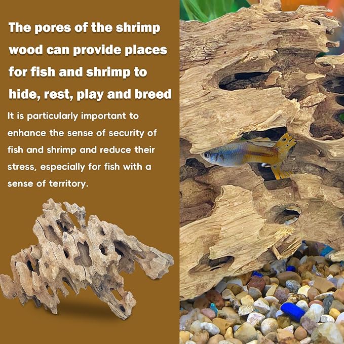 PINVNBY Natural Driftwood for Aquarium Large Reptile Terrarium Decor Decorations Assorted Branches Dearded Dragon Tank Accessories (7-11.5 inches/2 Pack)
