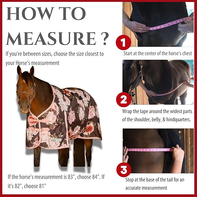 Jeffers Expression 1200 Denier Standard Neck Turnout Blanket, Rose Garden, 66" - Waterproof, Breathable Horse Blanket with 0g Polyfill, No insulation - Ideal Protection for Wind and Rain, Light Weight