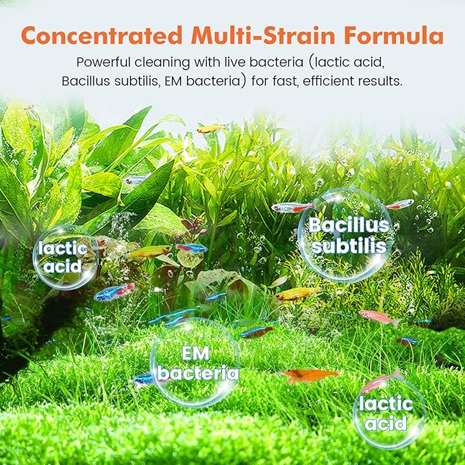 hygger Aquarium Water Bio-Clarifier, Reducing Fish Waste and Cleaning Organic Sludge, Natural Fish Tank Aquarium Leave-in Waste Management Solution for Freshwater and Saltwater Tanks, 300 ML