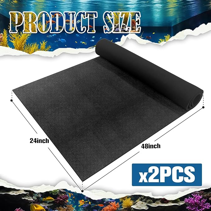 48x24 Inch Aquarium Leveling Mat - Neoprene Non-Slip Shockproof Fish Tank Pad, 0.2" Thick Waterproof Tank Base Cushion for Uneven Surfaces, Cut-to-Size Floor & Desktop Protector