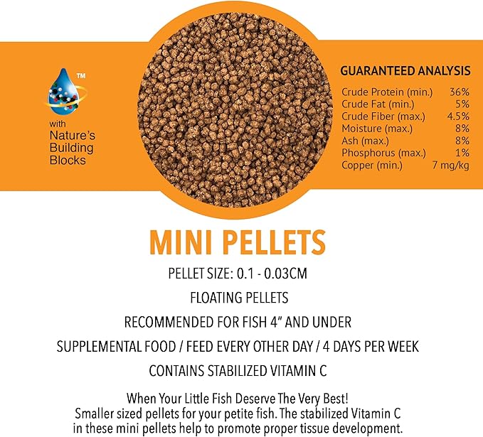 MICROBE-LIFT MLLMPSM Mini Floating Fish Food Pellets for Ponds, Water Gardens, and Fountains, for Small Live Goldfish and Koi, 12 Ounces