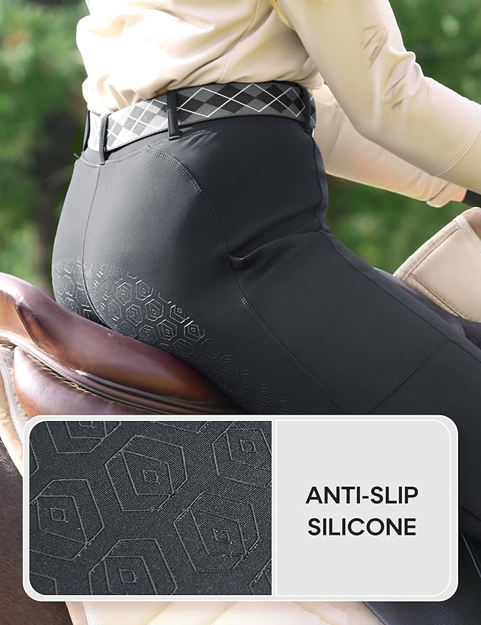 FitsT4 Sports Women's Fleece Lined Bootcut Horse Riding Pants Winter Full Seat Riding Tights with Pockets Equestrian Breeches
