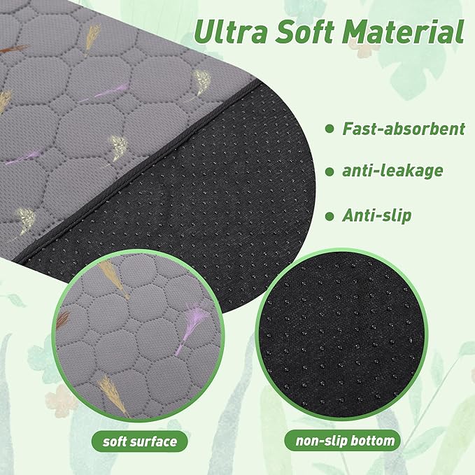 2Pcs Guinea Pig Cage Liners,Guinea Pig Fleece Cage Liners28''X42'' Super Absorbent Washable Pee Pads Reusable for Rabbit Hamster Chinchilla