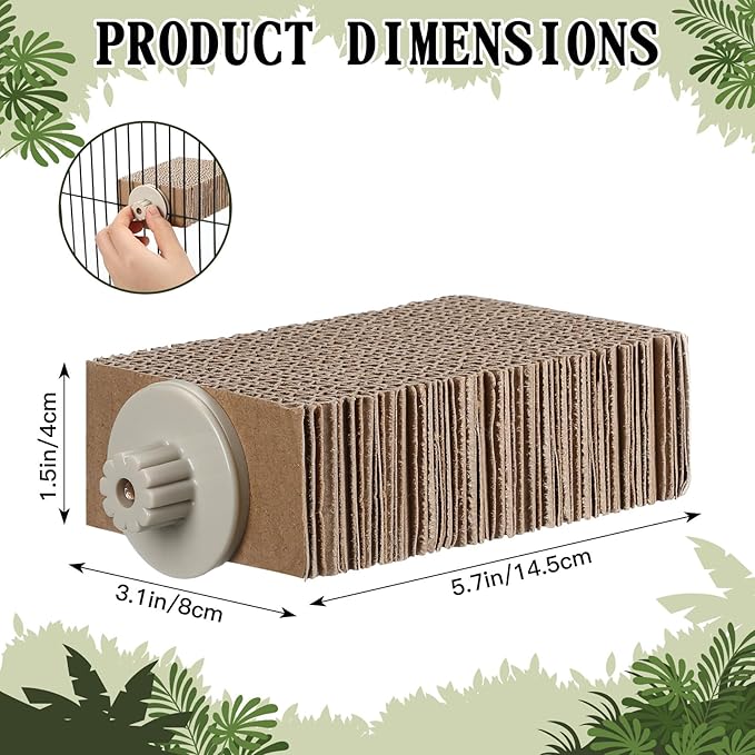 Skyygemm 2 Pieces Bird Chew Toy Parrot Cage Perch Cardboard Platform Bird Paw Grinding Stand Parrot Cage Playground for Macaws, Small Parakeets, Conures, Budgies, Finches Conure Cockatiel (Small)