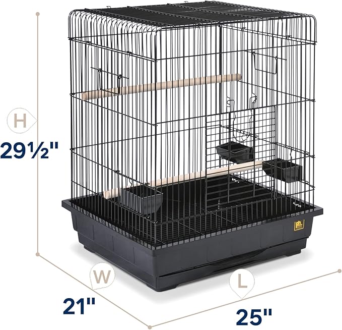 Prevue Hendryx Square Roof Parrot Cage, Black (SP25217B/B)
