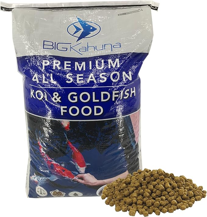 Big Kahuna Koi Fish Food for Ponds 45lbs - Koi Food for Pond Fish Food Pellets – 3/16-1/4 Floating Pond Pellet