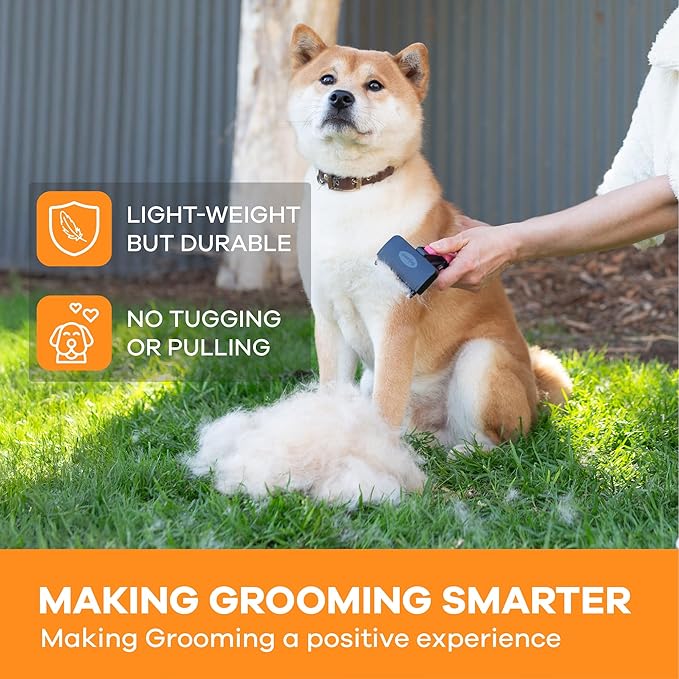 Deshedding Dog Brush for Short/Medium Hair (Medium,Pink) – Gentle Deshedding Tool for Dogs & Cats – Reduces Shedding, Without damaging Topcoat. Removes Loose Fur & Dead Undercoat.