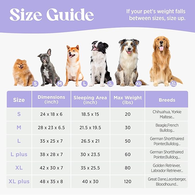 LE SURE Cute L-Plus Dog Beds, Orthopedic Waterproof Large Pet Bed with Sides, Non-Slip Bottom and Egg-Crate Foam Dog Couch Sofa with Washable Removable Cover, Hazel