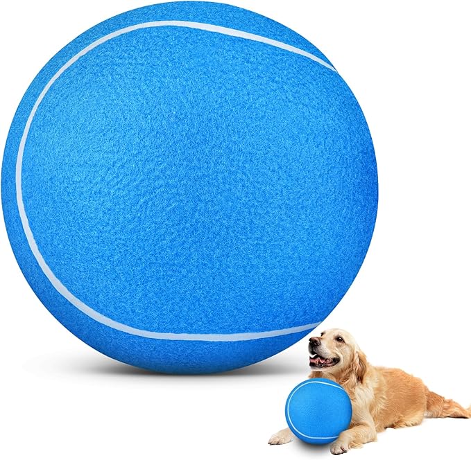HETOO Dog Tennis Balls: Large 9.5 inch Herding Dog Toys Balls- Giant Outdoor Indoor Tennis Ball Toys for Small Medium Large Dogs Pet Toys Birthday Gift, Blue