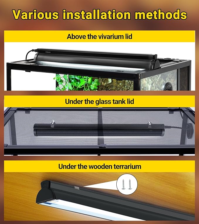 REPTI ZOO T8 UVB Lighting Fixture for Reptiles,18W Reptile Lighting Combo Kit Desert 10.0 Terrarium Hood Light Fixture for Bearded Dragon Tortoise Lizards Reptile & Amphibian(24inch)