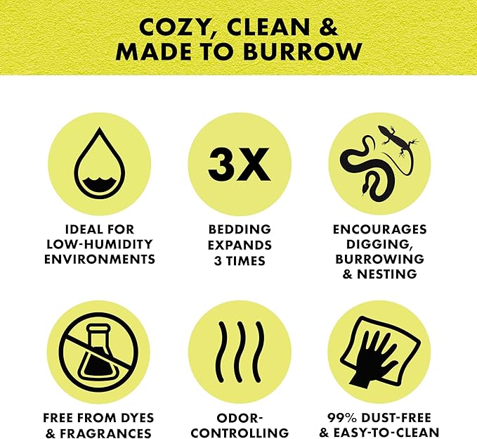 Zilla Reptile Comfort Bedding, Burrowing Reptile Paper Bedding for Skinks and Snakes, 24.6 Liters