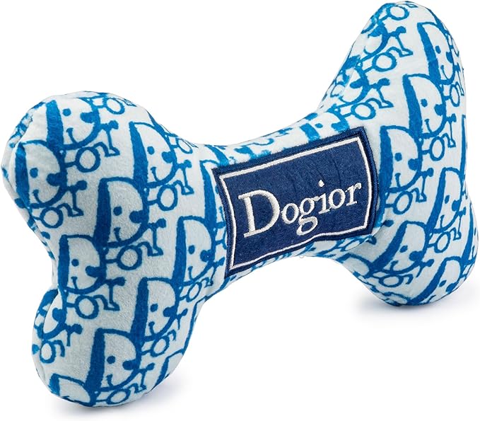 Haute Diggity Dog Dogior Bone, Plush Designer Dog Toys with Interactive Squeaker, Stimulating Pet Enrichment, Machine-Washable & Safe Materials for All Breeds, Size Large