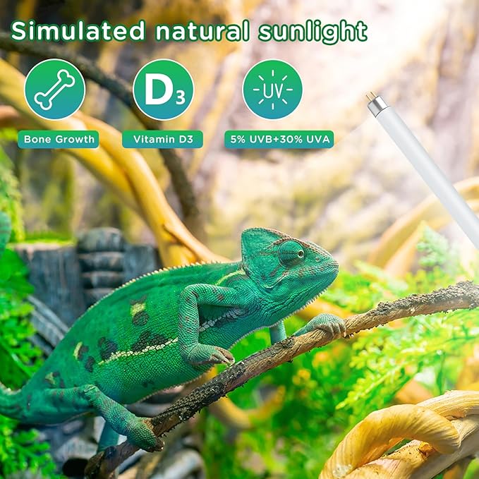 T8 UVB Reptile Light 30W 5.0, UVA Light Bulb for Reptiles, Lamp Tube for Bearded Dragon(1 Pack)