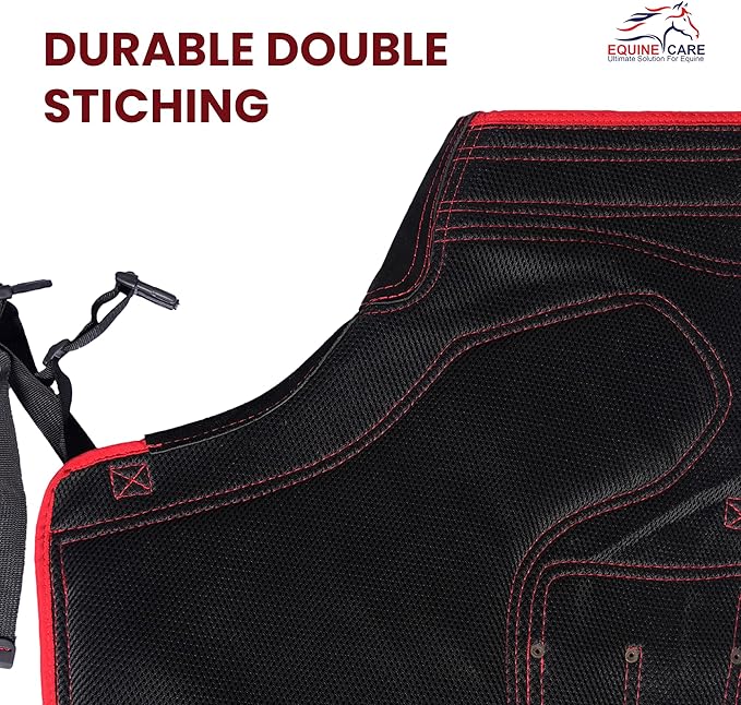 Equine Care Farrier Apron Chaps – Cowhide Leather & 500 GSM Canvas, EVA Padded Air-Mesh, Dual Magnetic, Adjustable Waist, Ergonomic Apron for Farriers, Blacksmiths & Hoof Trimming (25 inches (65 cm))