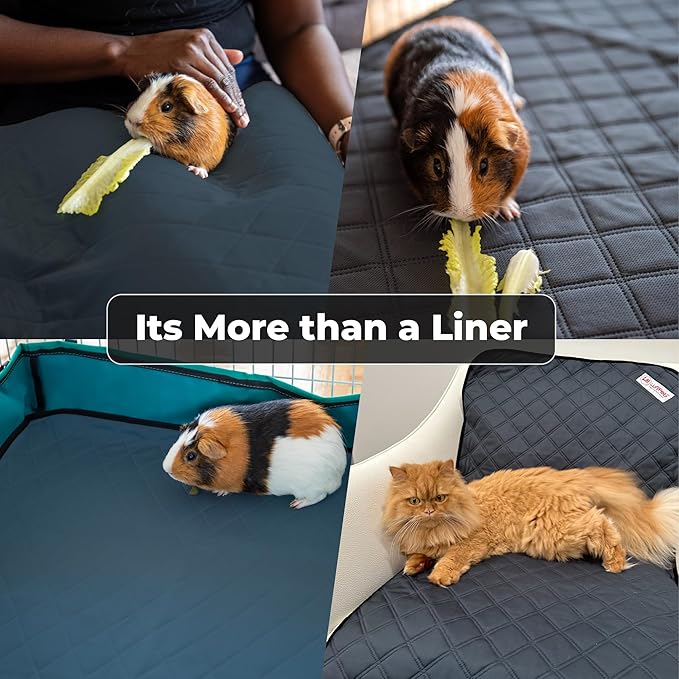 Washable Rabbit & Guinea Pig Cage Liner & Bedding for Midwest (24"x47"), 2 Pack, Easy to Clean Unlike Fleece, Waterproof, Absorbent, Non-Slip Pee Pad, Reusable Bunny Mat for Small Animals