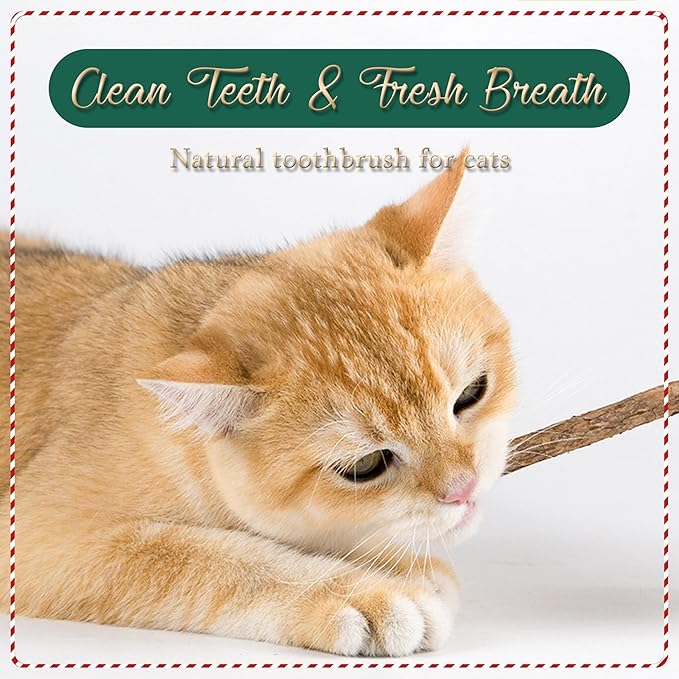 Christmas Catnip Toys Cat Chew Toy, 3Pcs Silvervine Sticks for Cats, Soft Plush Teething Chew Toy, Kitten Catnip Toys for Cats Exercise, with Gift Box
