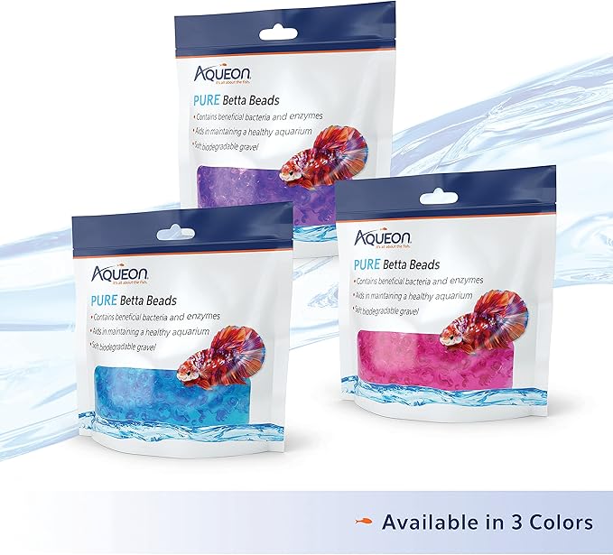 Aqueon Pure Betta Beads, Purple (Pack of 2)