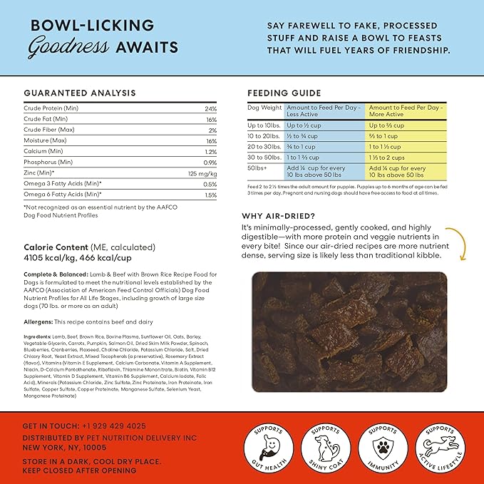 The Pets Table Grain Inclusive Air Dried Dog Food 2 Pack - Chicken & Sweet Potato + Lamb & Beef, 48 Ounce (Pack of 2)